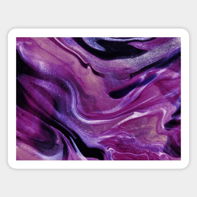 Purple Glow Abstract Fluid Art Sticker by Moshi Moshi Designs